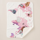 Pastel Comestics-Wereldkaart Sherpa Deken (Voorkant)