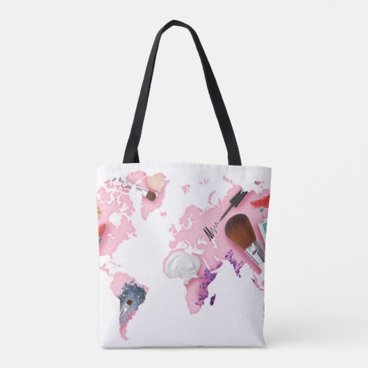 Pastel Comestics-Wereldkaart Tote Bag (Achterkant)