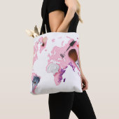 Pastel Comestics-Wereldkaart Tote Bag (Dichtbij)