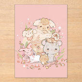 Pastel Companions in Bloom Acryl Uitnodigingen (Voorkant)
