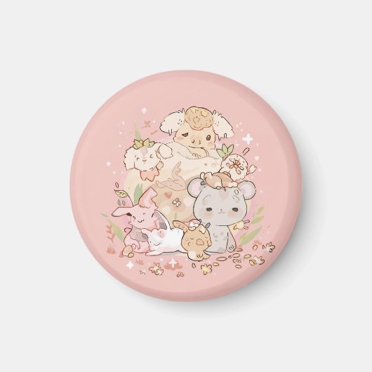 Pastel Companions in Bloom Magneet (Voorkant)