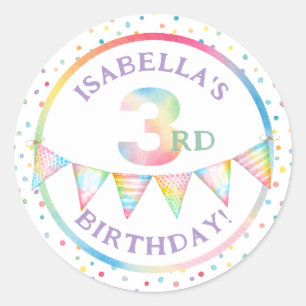 Pastel Confetti 3e Verjaardag Favoriet Sticker