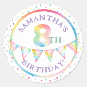 Pastel Confetti 8e Verjaardag Favoriet Sticker