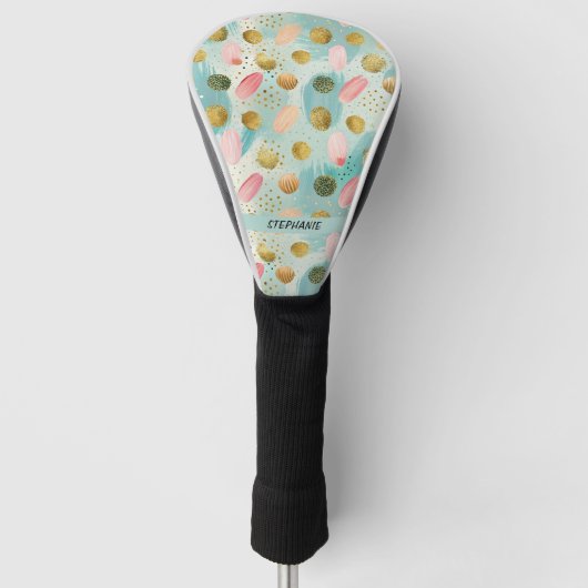 Pastel Confetti Glitter Abstract Patroon (2) Golfheadcover (Voorkant)