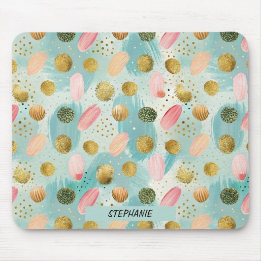Pastel Confetti Glitter Abstract Patroon (2) Muismat (Voorkant)