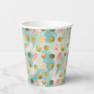 Pastel Confetti Glitter Abstract Patroon (2) Papieren Bekers