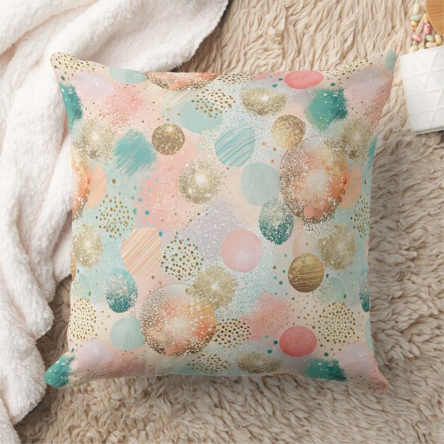 Pastel Confetti Glitter Abstract Patroon Kussen (Deken)