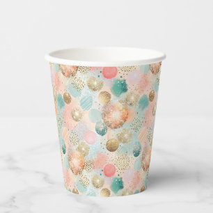 Pastel Confetti Glitter Abstract Patroon Papieren Bekers