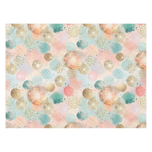 Pastel Confetti Glitter Abstract Patroon Tafelkleed (Voorkant (Horizontaal))