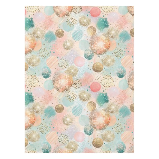 Pastel Confetti Glitter Abstract Patroon Tafelkleed (Voorkant)