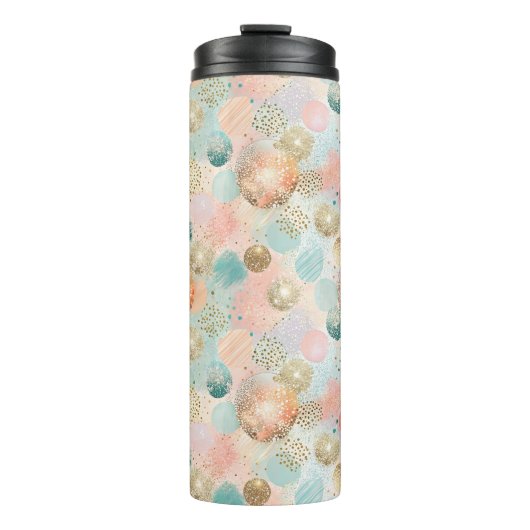 Pastel Confetti Glitter Abstract Patroon Thermosbeker (Voorkant)