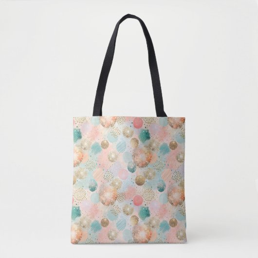 Pastel Confetti Glitter Abstract Patroon Tote Bag (Voorkant)