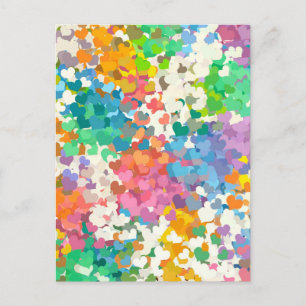 Pastel Confetti Harten Briefkaart