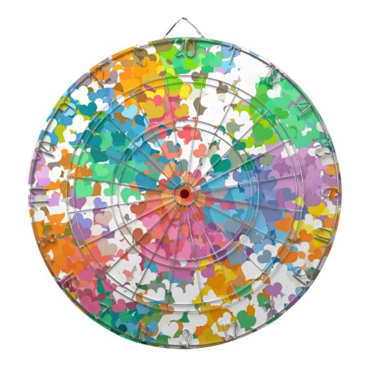 Pastel Confetti Harten Dartbord (Voorkant)