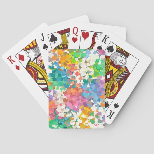 Pastel Confetti Harten Pokerkaarten (Achterkant)