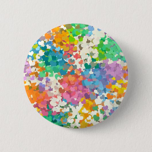 Pastel Confetti Harten Ronde Button 5,7 Cm (Voorkant)