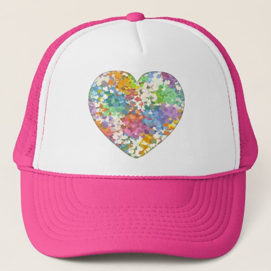 Pastel Confetti Harten Trucker Pet (Voorkant)