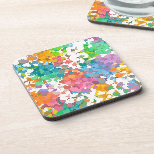 Pastel Confetti Hearts Bier Onderzetter (Linkerzijde)