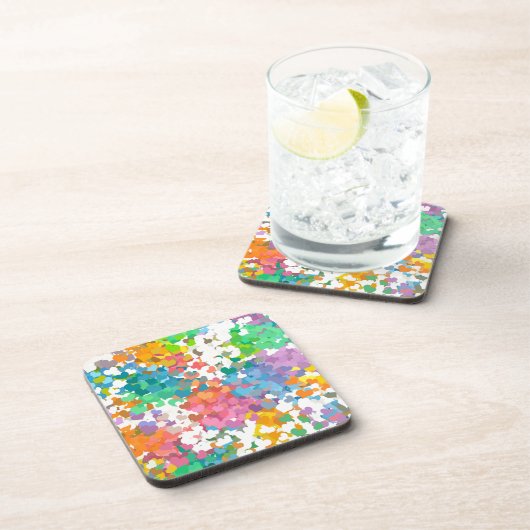 Pastel Confetti Hearts Bier Onderzetter (Rechterzijde)