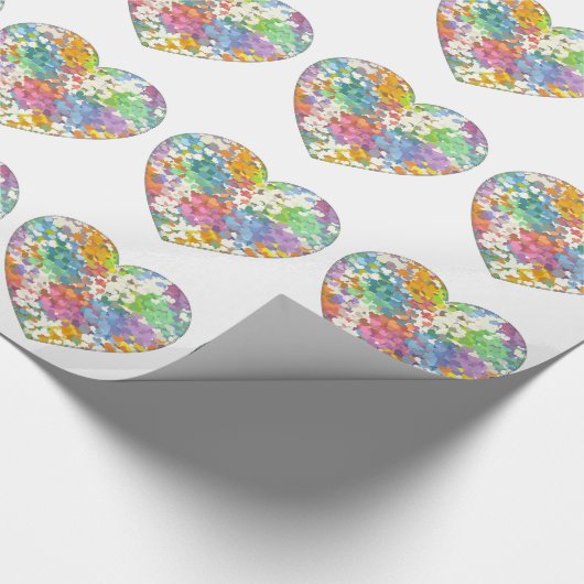 Pastel Confetti Hearts Cadeaupapier (Hoek)