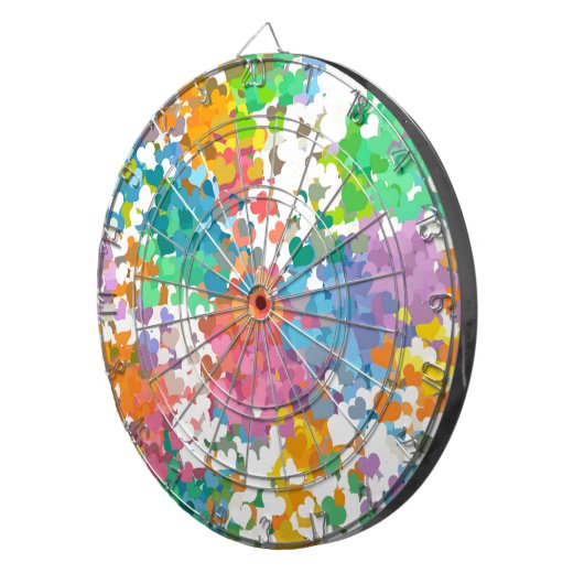 Pastel Confetti Hearts Dartbord (Voorkant Rechts)