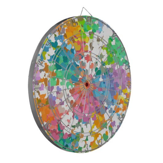 Pastel Confetti Hearts Dartbord (Voorkant Links)