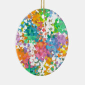 Pastel Confetti Hearts Keramisch Ornament (Rechts)
