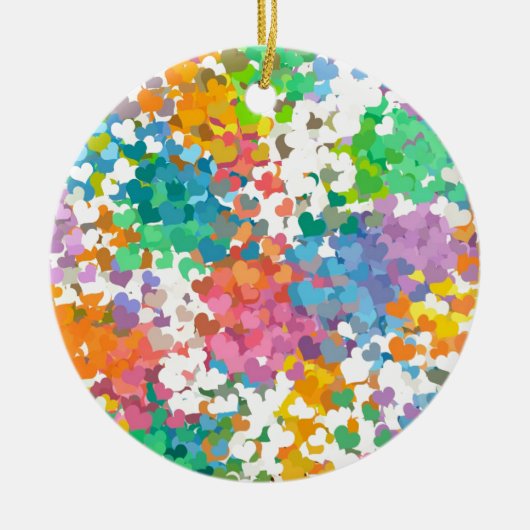 Pastel Confetti Hearts Keramisch Ornament (Voorkant)