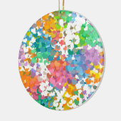 Pastel Confetti Hearts Keramisch Ornament (Links)