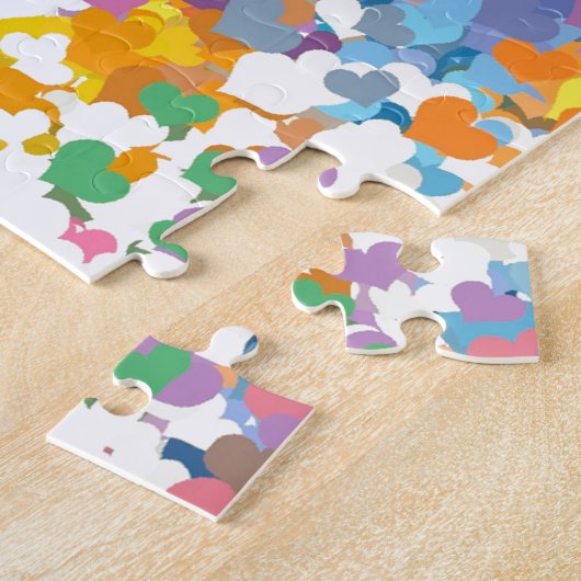 Pastel Confetti Hearts Legpuzzel (Zijkant)