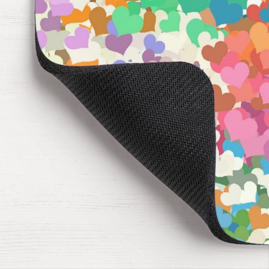 Pastel Confetti Hearts Muismat (Hoek)