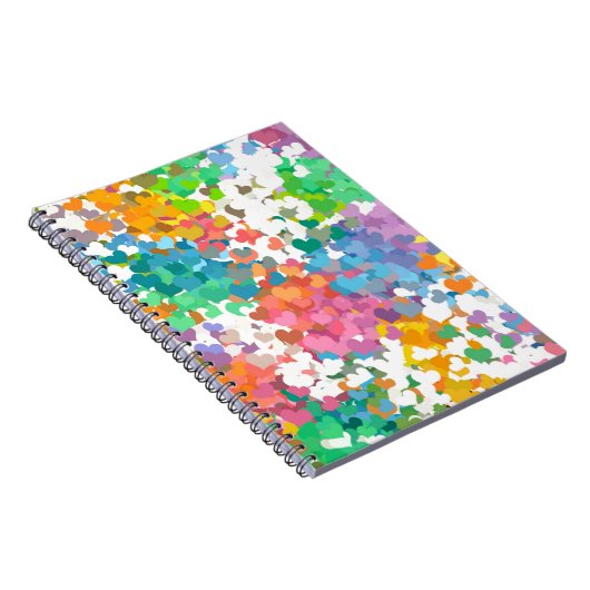 Pastel Confetti Hearts Notitieboek (Rechterzijde)
