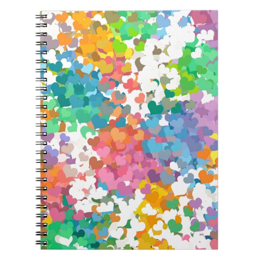 Pastel Confetti Hearts Notitieboek (Voorkant)