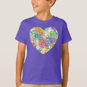 Pastel Confetti Hearts Paars T-Shirt (Voorkant)