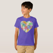 Pastel Confetti Hearts Paars T-Shirt (Voorkant volledig)