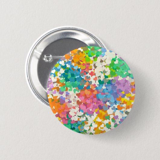 Pastel Confetti Hearts Ronde Button 5,7 Cm (Voorkant /achterkant)