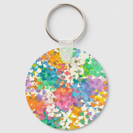 Pastel Confetti Hearts Sleutelhanger (Voorkant)