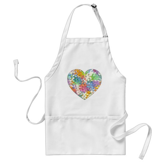 Pastel Confetti Hearts Standaard Schort (Voorkant)