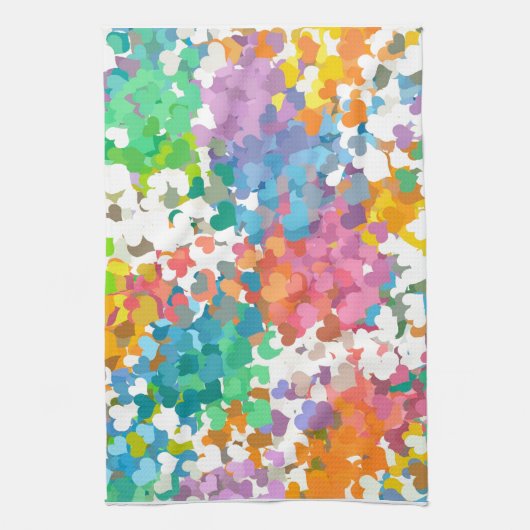 Pastel Confetti Hearts Theedoek (Verticaal)