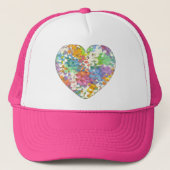 Pastel Confetti Hearts Trucker Pet (Voorkant)