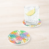 Pastel Confetti Hearts Zandsteen Onderzetter (Zijkant)