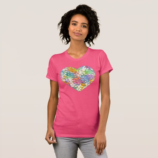 Pastel Confetti maakt roze T-shirt (Voorkant volledig)