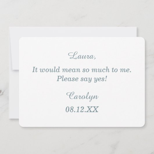 Pastel Confetti Mason Jar Bridesmaid Invite Kaart (Achterkant)