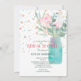 Pastel Confetti Mason Jar Vrijgezellenfeest Kaart