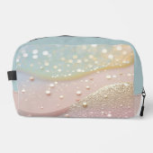 Pastel Confetti Patroon in roze, goud en blauw Toilettasje (Voorkant)