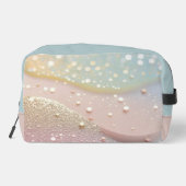 Pastel Confetti Patroon in roze, goud en blauw Toilettasje (Achterkant)