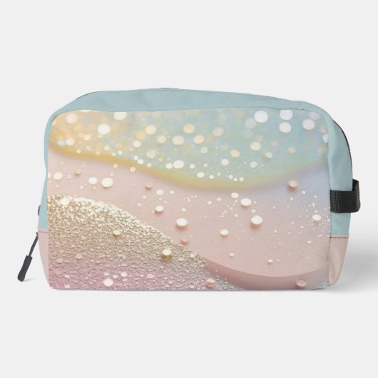 Pastel Confetti Patroon in roze, goud en blauw Toilettasje (Achterkant)