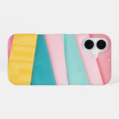 Pastel Confetti Strepen iPhone 16 Hoesje (Achterkant horizontaal)