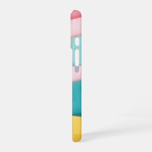 Pastel Confetti Stripes iPhone 16 Hoesje (Linkerkant)