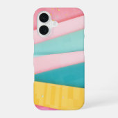 Pastel Confetti Stripes iPhone 16 Hoesje (Achterkant)